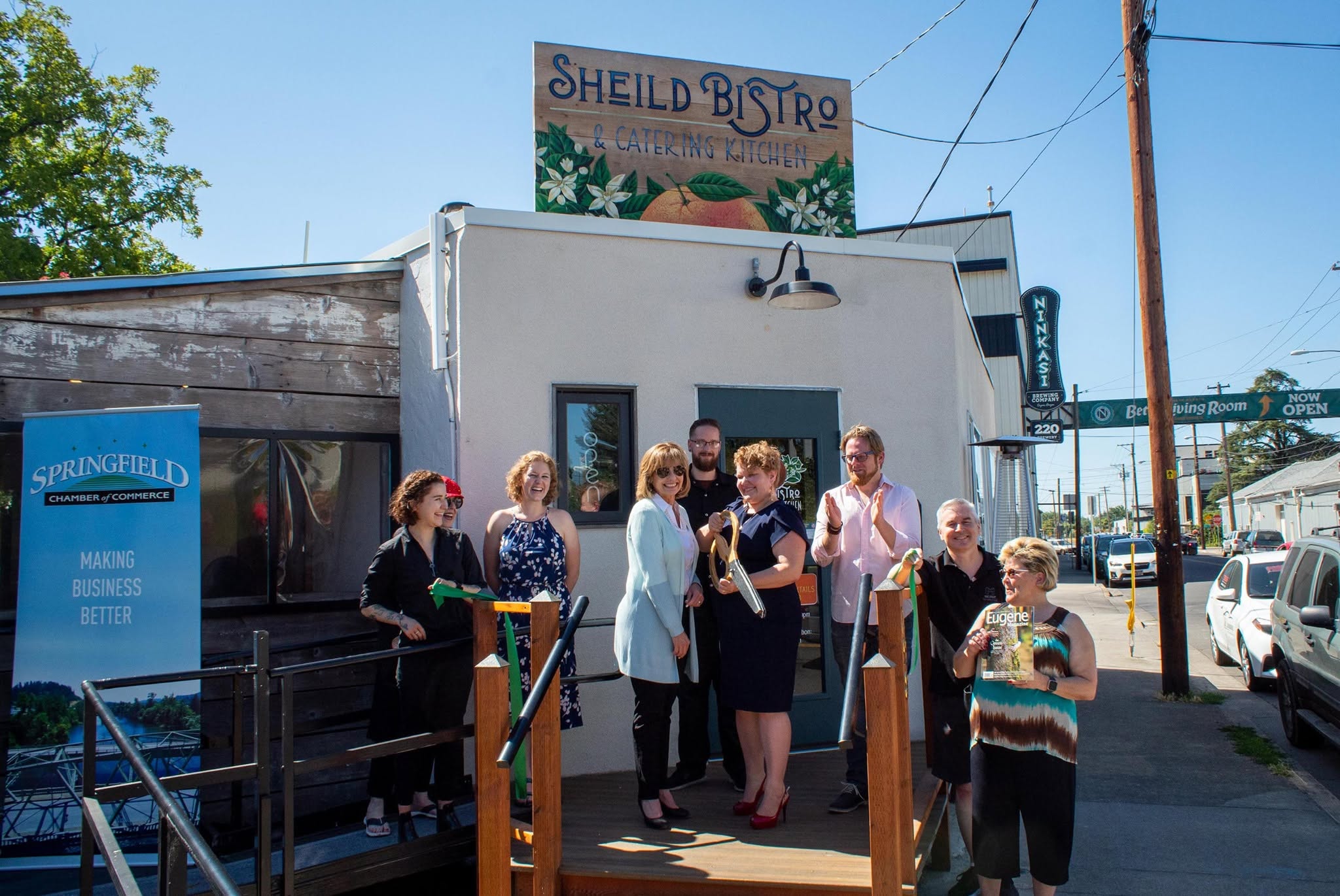 Natalie Sheild opens Sheild Bistro and Catering Kitchen in Eugene, Oregon with the Springfield Chamber of commerce